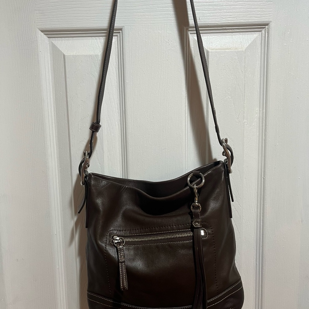 Coach Dark Brown Leather Crossbody Bag